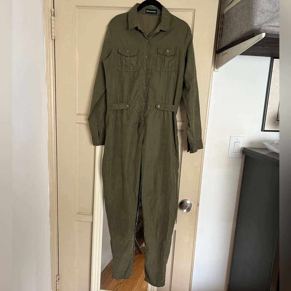 Army green jumpsuit jumper Small